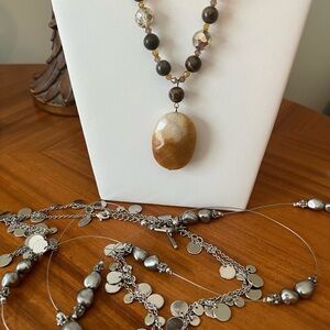 Lot Of Costume Jewelry- Earrings And Necklaces- 14 Pieces, Chico’s  Incl.